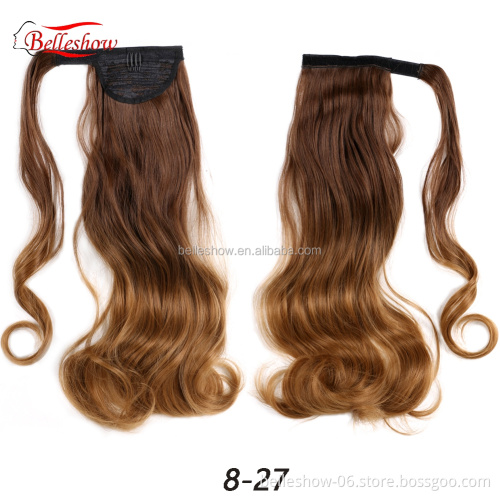 Hot sell  Easy To Wear Many Different Color OmbreS ynthetic Wrap Around Magic Paste Ponytail